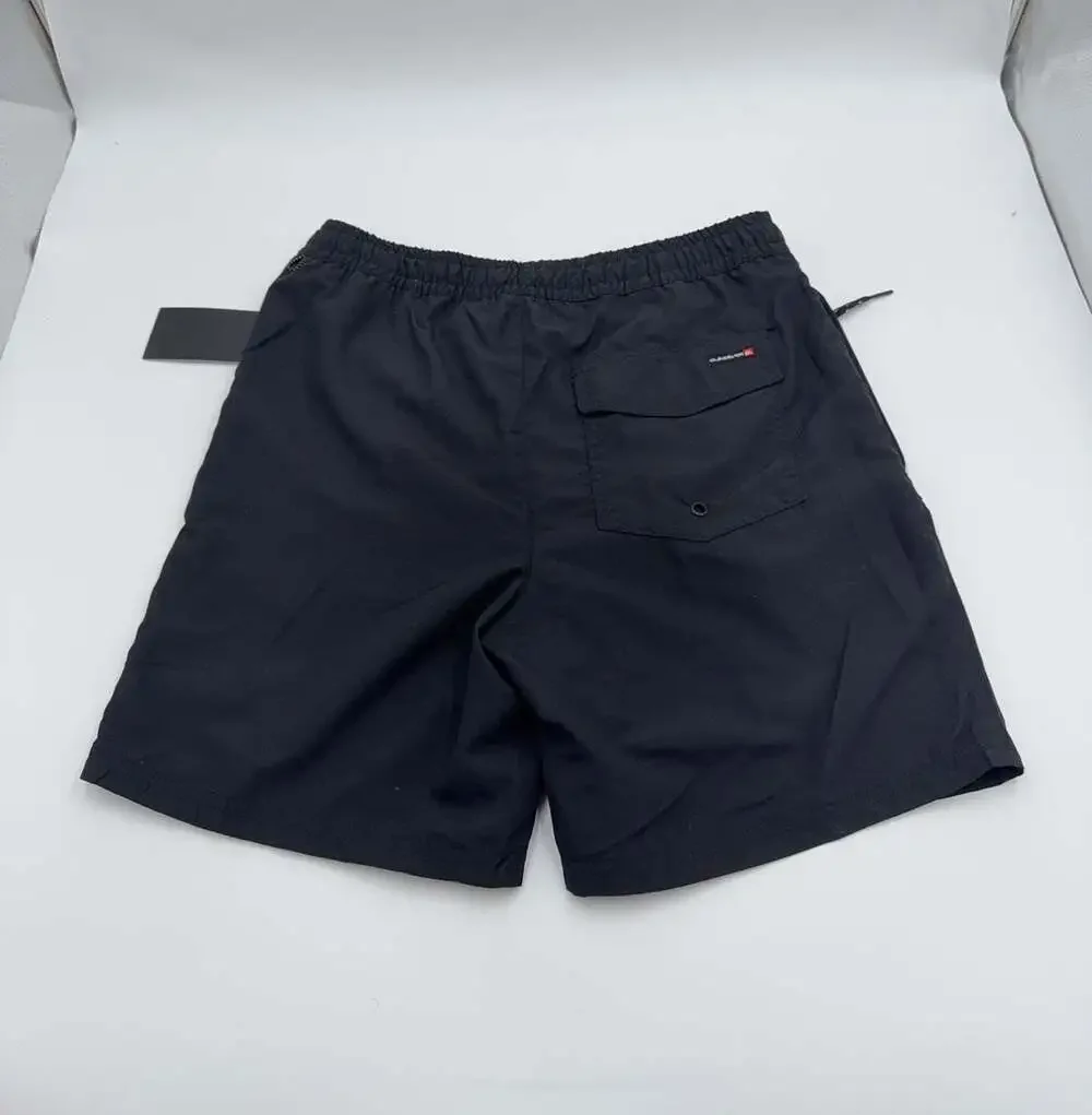 Quiksilver Mens Swimwear Swimming Shorts Drawstring Black Logo Trunks Small Swim